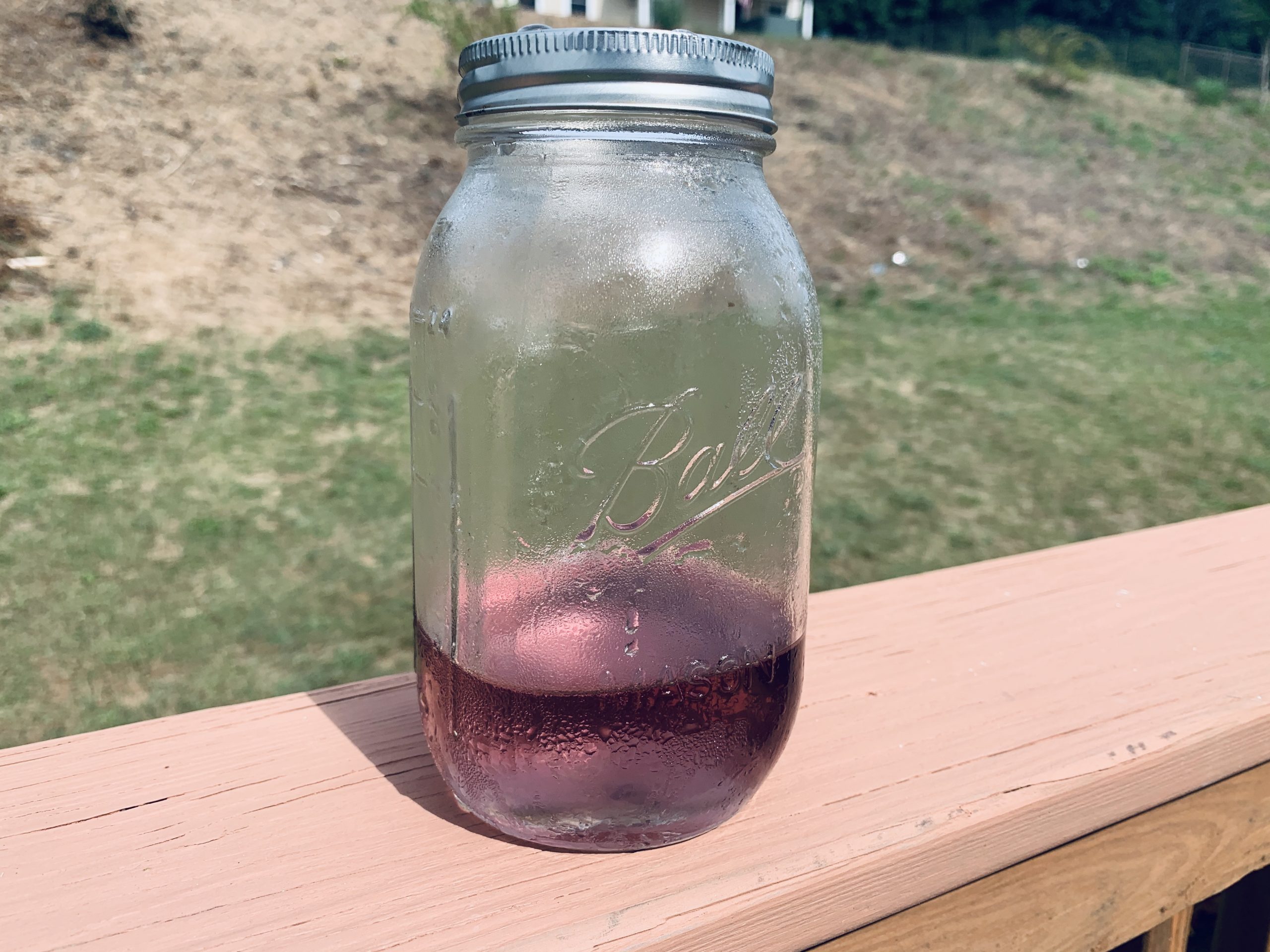 lavender simple syrup in a mason jar