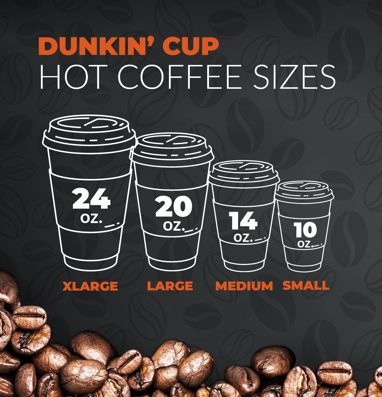 Dunkin' Hot Coffee Cup Sizes