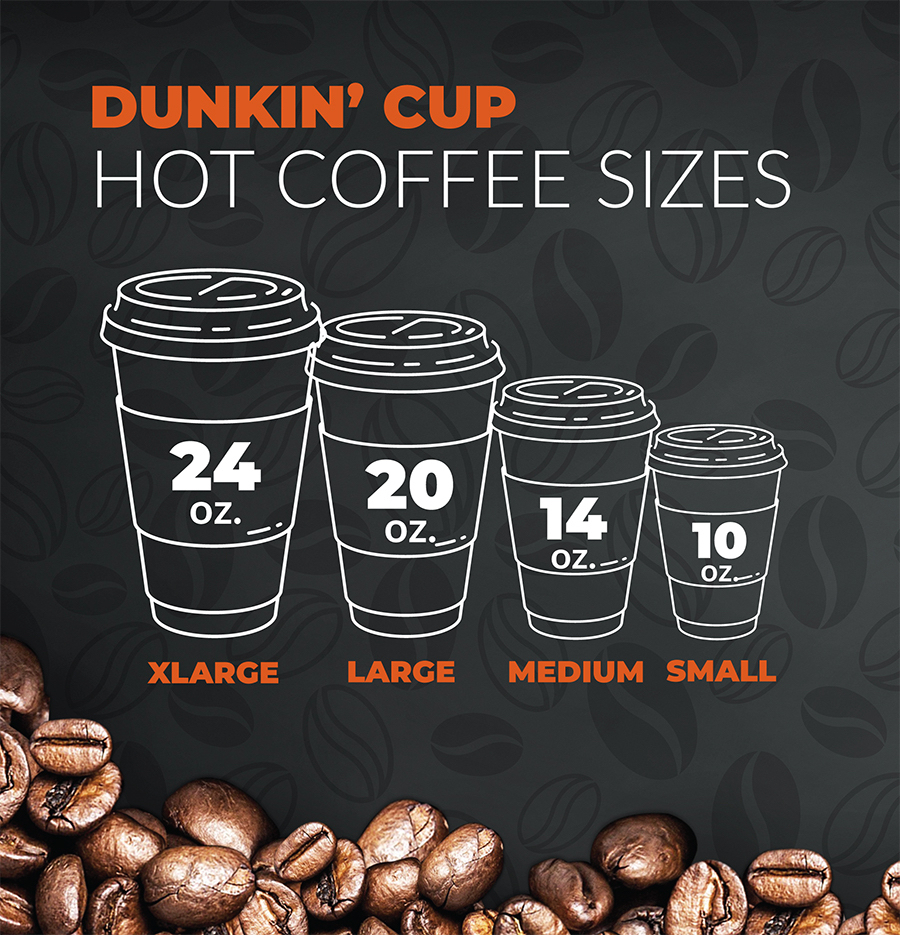 Dunkin' Hot Coffee Cup Sizes
