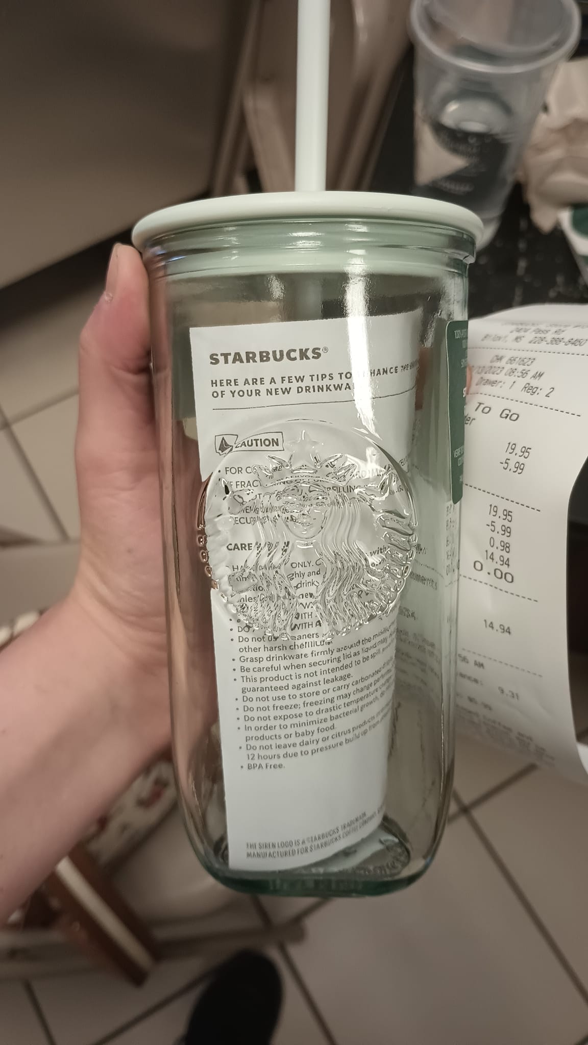 Starbucks Recyclable Glass Tumbler