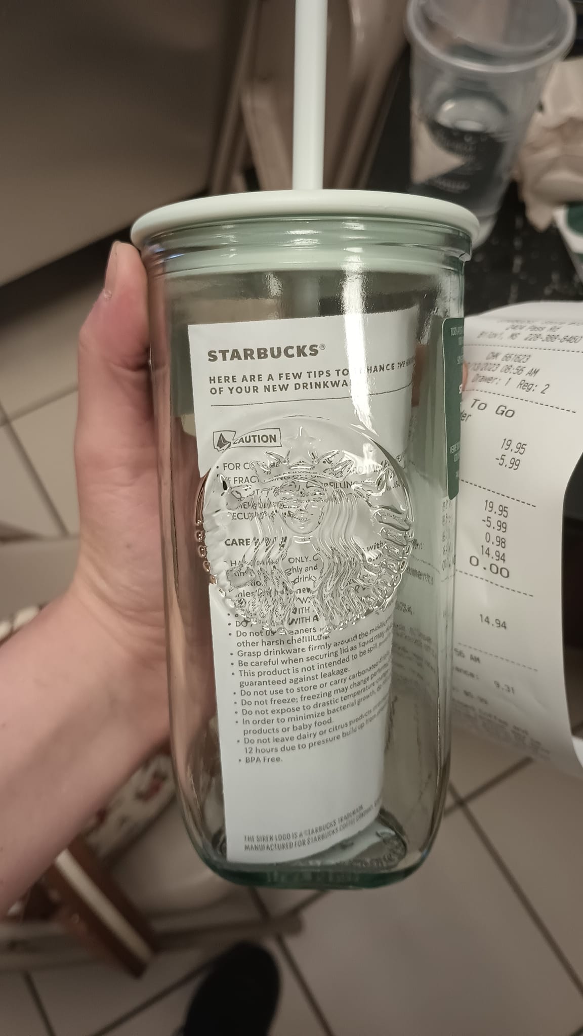  Starbucks Recycled Glass Cold Cup, 16 Fl Oz : Health