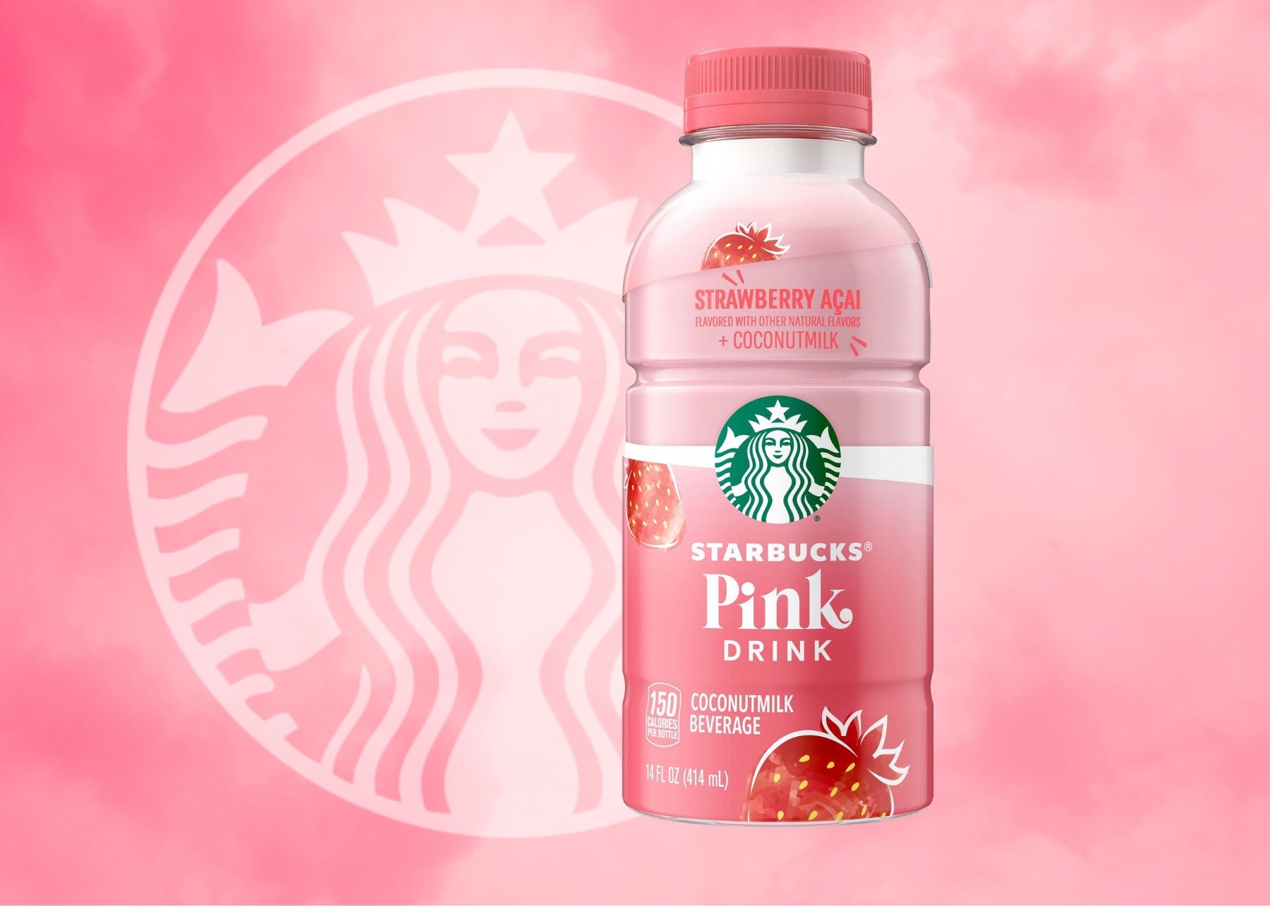 Starbucks Pink Drink Strawberry Acai + Coconut Milk - 14 Fl Oz